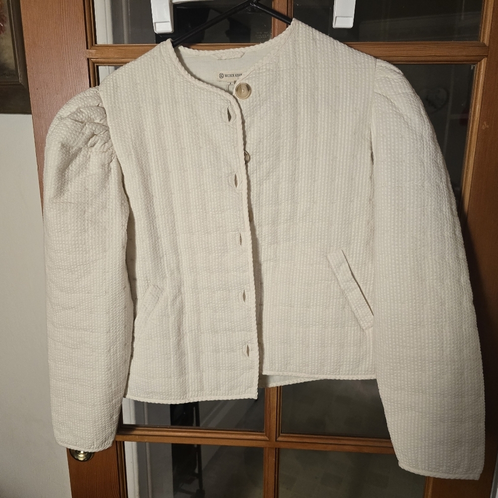 Maison Anana Cotton Cream Quilted Blazer